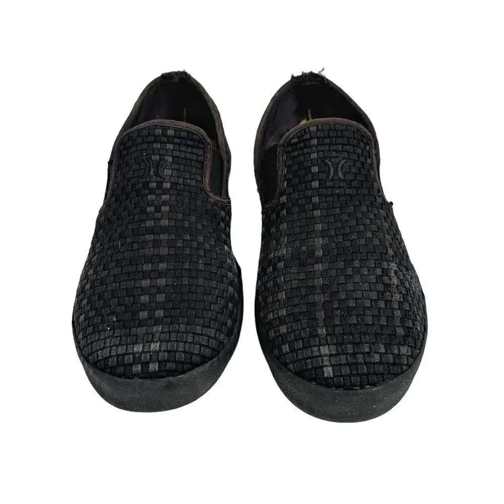 Hurley Surf Woven Black Slip On Vintage Shoes Dia De Los Hurley Size 9.5